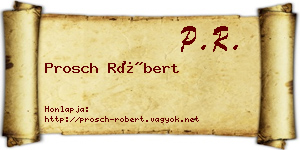 Prosch Róbert névjegykártya